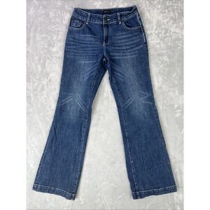 Cowgirl Couture Jeans Womens 28x34 Blue Denim Wide Leg Bootcut